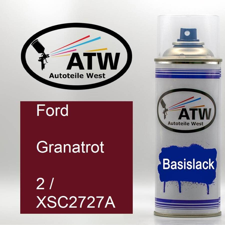 Ford, Granatrot, 2 / XSC2727A: 400ml Sprühdose, von ATW Autoteile West.